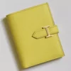 Hermes Bearn Compact Verso Handmade Wallet in Lime Epsom Calfskin - HW136