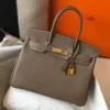 Hermes Birkin 30cm Bag In Taupe Clemence Leather GHW - HW022