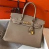 Hermes Birkin 30cm Bag In Tourterelle Clemence Leather GHW - HW025
