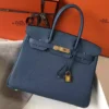 Hermes Blue Agate Clemence Birkin 30cm Bag - HW034