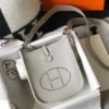 Hermes Evelyne III TPM Bag In Pearl Grey Clemence Leather - HW057