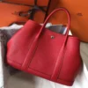 Hermes Garden Party 30 Bag In Red Taurillon Leather - HW074