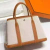Hermes Garden Party 30cm Bag in Toile and Gold Leather - HW070