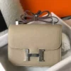 Hermes Grey Constance MM 24cm Epsom Leather Bag - HW038