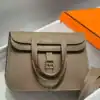 Hermes Halzan 25 Bag in Taupe Clemence Leather - HW085