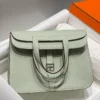 Hermes Halzan 25 Bag in Vert Fizz Clemence Leather - HW086