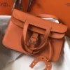 Hermes Halzan 31cm Bag In Orange Clemence Leather - HW096