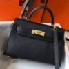 Hermes Kelly Mini II Bag In Black Epsom Leather GHW - HW120