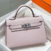 Hermes Kelly Mini II Bag In Mauve Pale Epsom Leather PHW - HW127