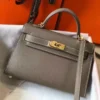 Hermes Kelly Mini II Bag In Taupe Grey Epsom Leather GHW - HW125