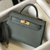 Hermes Kelly Mini II Bag In Vert Amande Epsom Leather GHW - HW114
