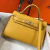 Hermes Kelly Mini II Bag In Yellow Epsom Leather GHW - HW116