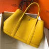 Hermes Garden Party 30 Bag In Yellow Taurillon Leather - HW076