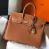 Hermes Birkin 25cm Bag In Gold Clemence Leather GHW - HW011