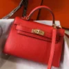 Hermes Kelly Mini II Bag In Rouge Casaque Epsom Leather GHW - HW124
