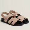 HERMES MEN'S GENIUS SANDALS IN BEIGE SUEDE CALFSKIN - HMSD002