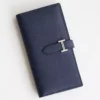Hermes Bearn Long Handmade Wallet in Blue Saphir Epsom Calfskin - HW158