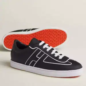Hermes Boomerang Sneakers In Black Epsom Calfskin - HM020