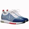 Hermes Men's Addict Sneakers In Bicolor Blue Knit - HM034