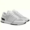 Hermes Men's C-Addict Sneakers In White Perforated Calfskin - HM039