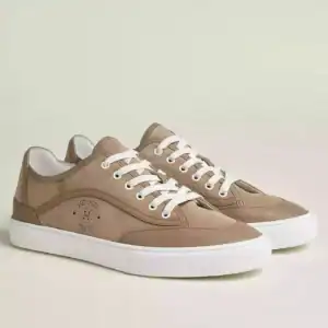 Hermes Men's Get Sneakers in Beige Suede Leather - HM022