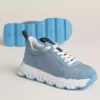 Hermes Men's Impulse Sneakers in Blue Fabric and Leather - HM009