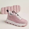 Hermes Women's Impulse Sneakers in Pink Fabric and Leather - HM018