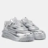 VERSACE WOMEN'S ODISSEA SNEAKERS IN SILVER LEATHER - VSS019