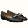 Hermes Pegase Ballerina Flats In Black Calfskin - HM078