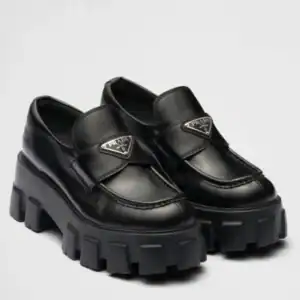 Prada Women's Monolith Loafers In Black Brushed Leather - PRL006