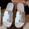 HERMES MEN'S IZMIR SANDALS IN WHITE EPSOM CALFSKIN - HMSD020