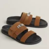 HERMES MEN'S JACKSON SANDAL IN BROWN SUEDE LEATHER - HMSD041