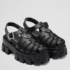 PRADA FOAM SANDALS IN BLACK RUBBER - PSD001