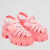 PRADA FOAM SANDALS IN PINK RUBBER - PSD005