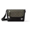 PULSE MESSENGER BAG KHAKIBLACK COWHIDE LEATHER AND MONOGRAM CANVAS M12625 - LW293