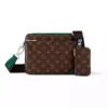 TRIO MESSENGER BAG BORNEO GREEN MONOGRAM MACASSAR M12766 - LW294