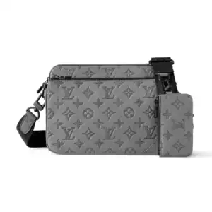 TRIO MESSENGER BAG GREY MONOGRAM SHADOW LEATHER M46603 - LW267