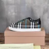 BURBERRY CHECK AND LEATHER SNEAKERS - BBR074