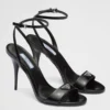 PRADA HEEL SANDALS 85MM IN BLACK BRUSHED LEATHER - PSD059