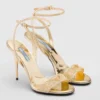 PRADA HEEL SANDALS 85MM IN SATIN WITH CRYSTALS - PSD060