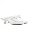 PRADA HEELED THONG SANDALS IN WHITE BRUSHED LEATHER - PSD053