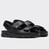PRADA PADDED SANDALS IN BLACK NAPPA LEATHER - PSD039
