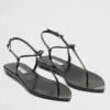 PRADA THONG SANDALS IN BLACK BRUSHED LEATHER - PSD047