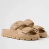 PRADA WOMEN'S SANDALS IN BEIGE PADDED NAPPA LEATHER - PSD024