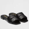 PRADA WOMEN'S SLIDES SANDALS IN BLACK NAPPA LEATHER - PSD061
