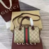 Gucci Savoy medium duffle bag in Beige GG Canva - BG085