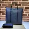 GUCCI MEN'S OPHIDIA GG CANVAS MEDIUM TOTE BAG DARK BLUE 2023 - BG098
