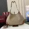 GUCCI B MEDIUM SHOULDER BAG IN GG CANVAS BROWN 2025 - BG104