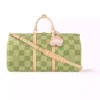 KEEPALL BANDOULIERE 50 BAG GREEN DAMIER GOLF COATED CANVAS M40667 - LW372
