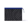 POCHETTE VOYAGE MM INDIGO BLUEDAMIER GRAPHITE CANVAS N00088 - LW407